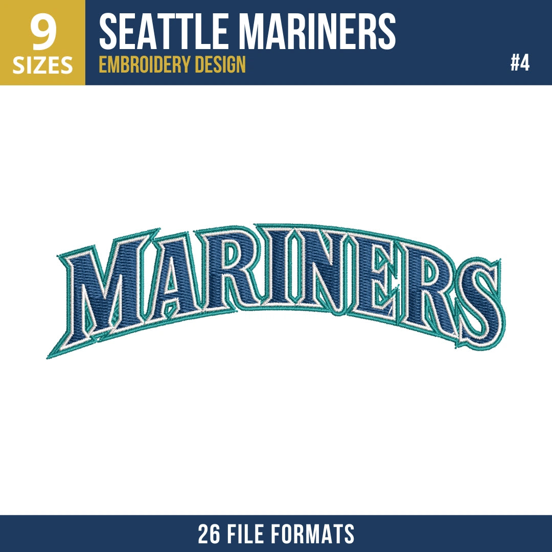 Seattle Mariners Embroidery Bundle – MLB Machine Embroidery Designs