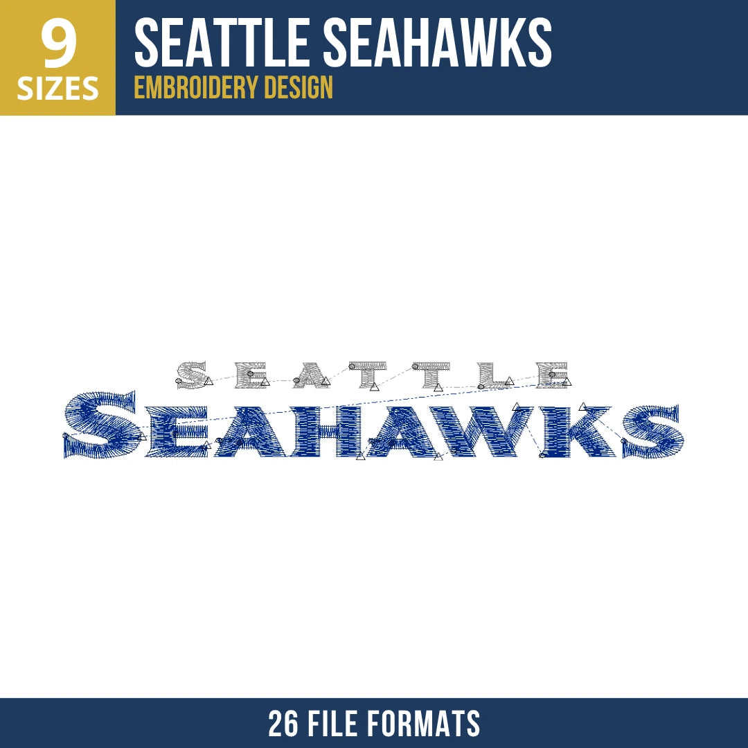 Seattle Seahawks Wordmark Embroidery Design
