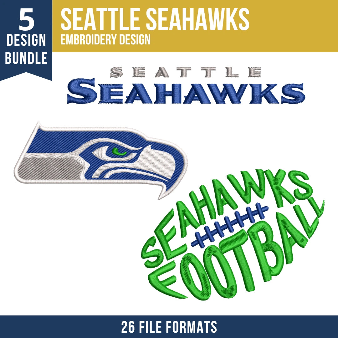 Seattle Seahawks Embroidery Bundle | 5 Designs
