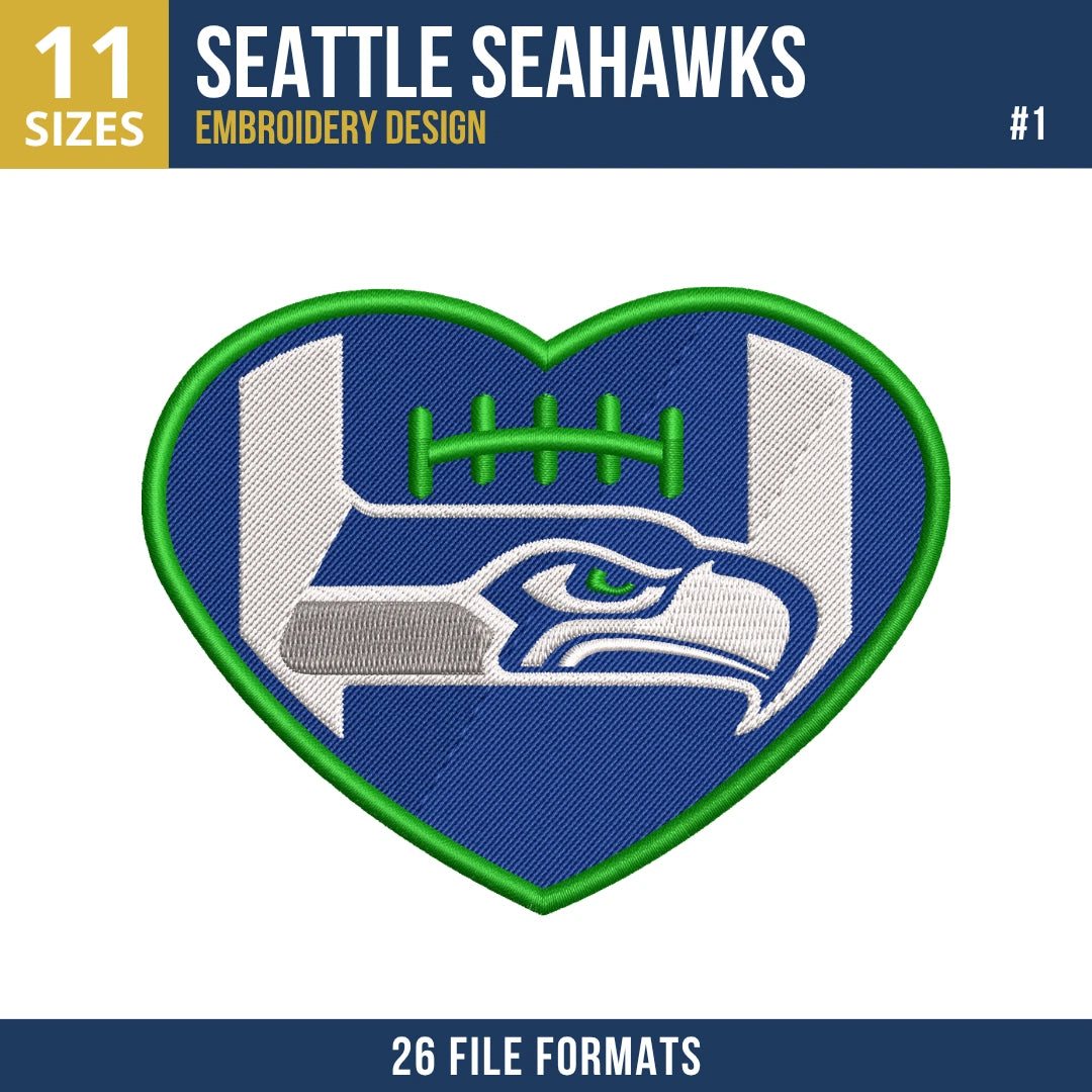 Seattle Seahawks Embroidery Bundle | 5 Designs