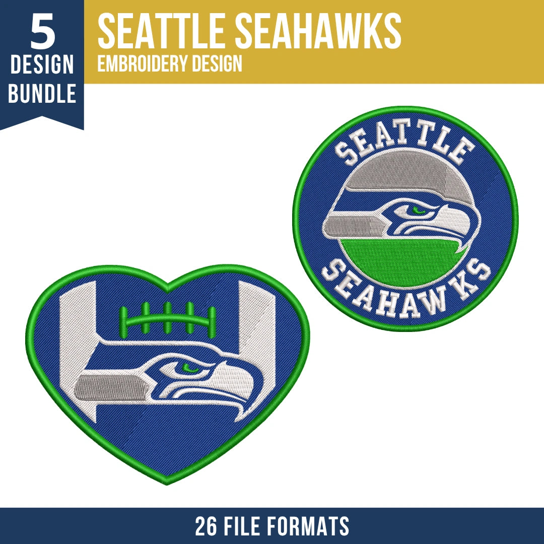 Seattle Seahawks Embroidery Bundle | 5 Designs
