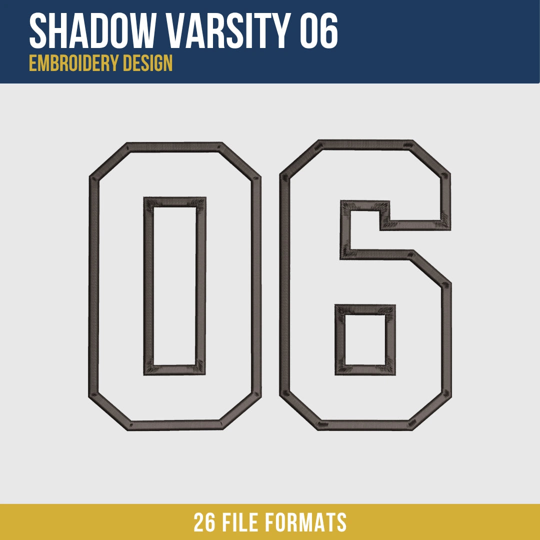 Shadow Varsity 06 Embroidery Design