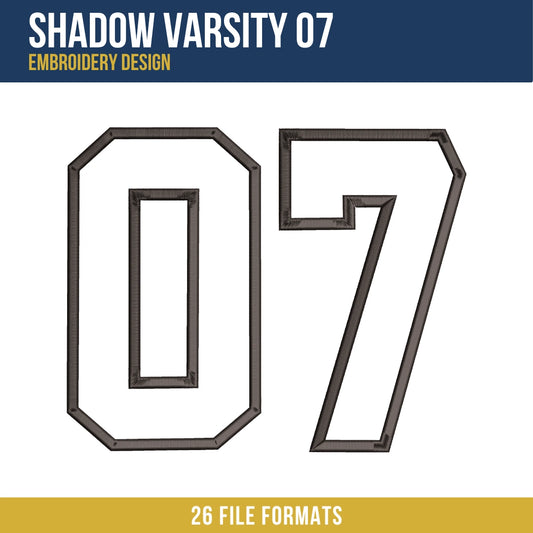 Shadow Varsity 07 Embroidery Design