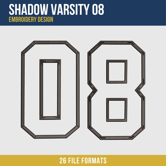 Shadow Varsity 08 Embroidery Design