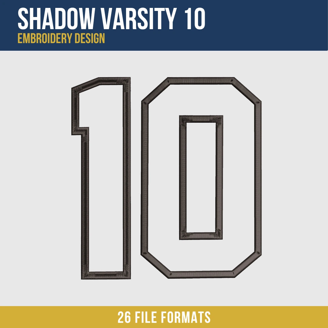 Shadow Varsity 10 Embroidery Design