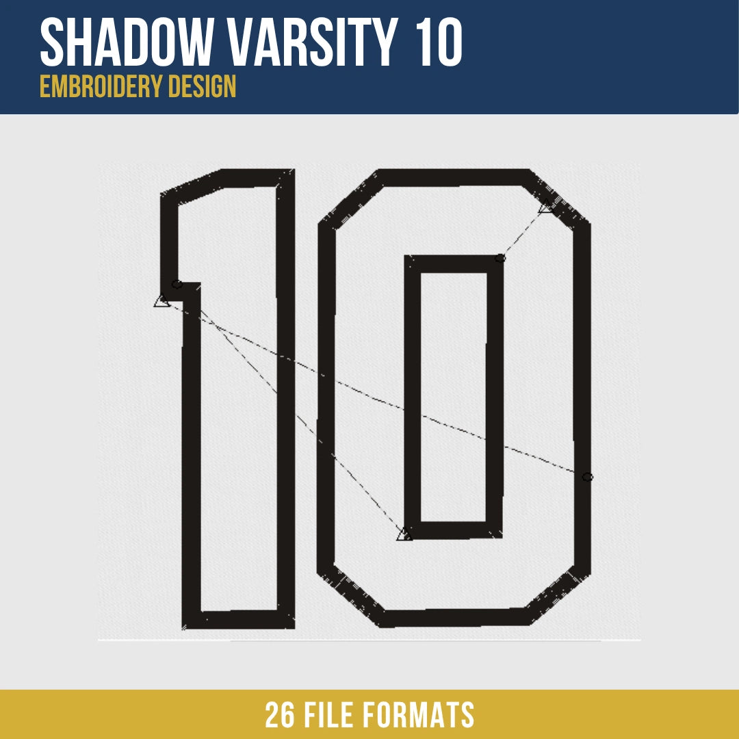 Shadow Varsity 10 Embroidery Design