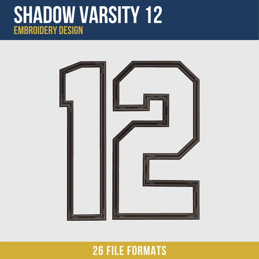 Shadow Varsity 12 Embroidery Design