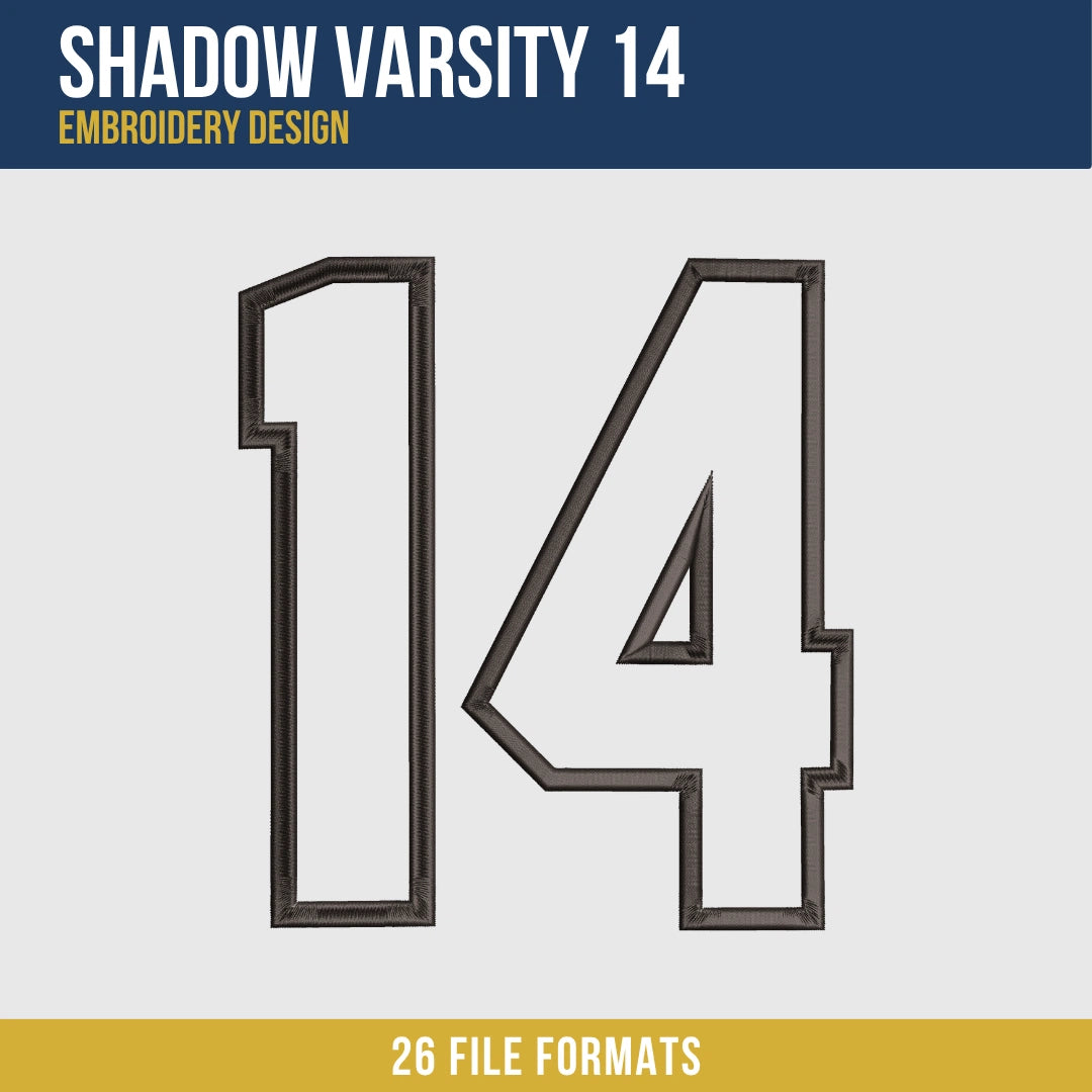 Shadow Varsity 14 Embroidery Design