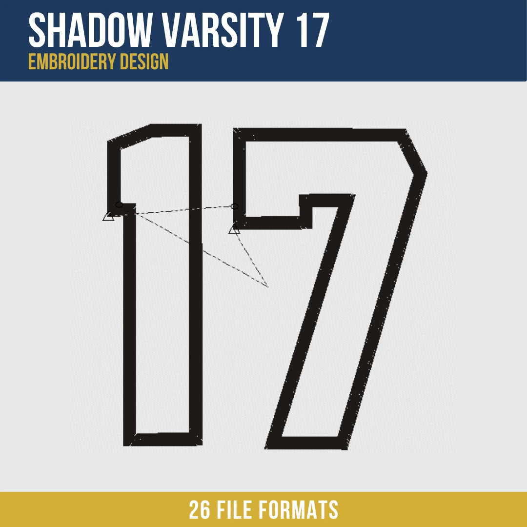 Shadow Varsity 17 Embroidery Design