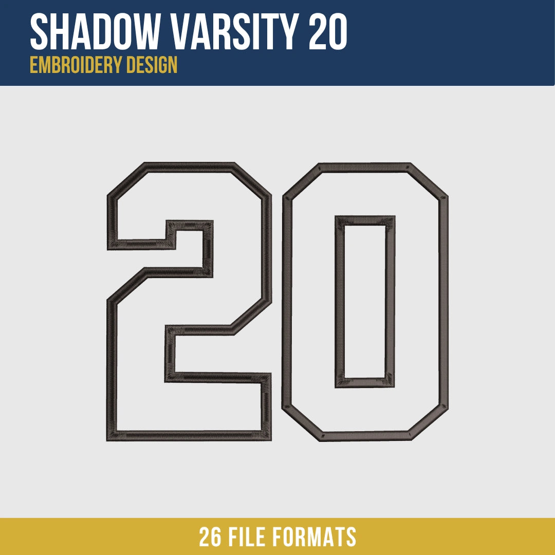 Shadow Varsity 20 Embroidery Design