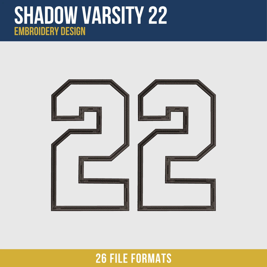Shadow Varsity 22 Embroidery Design