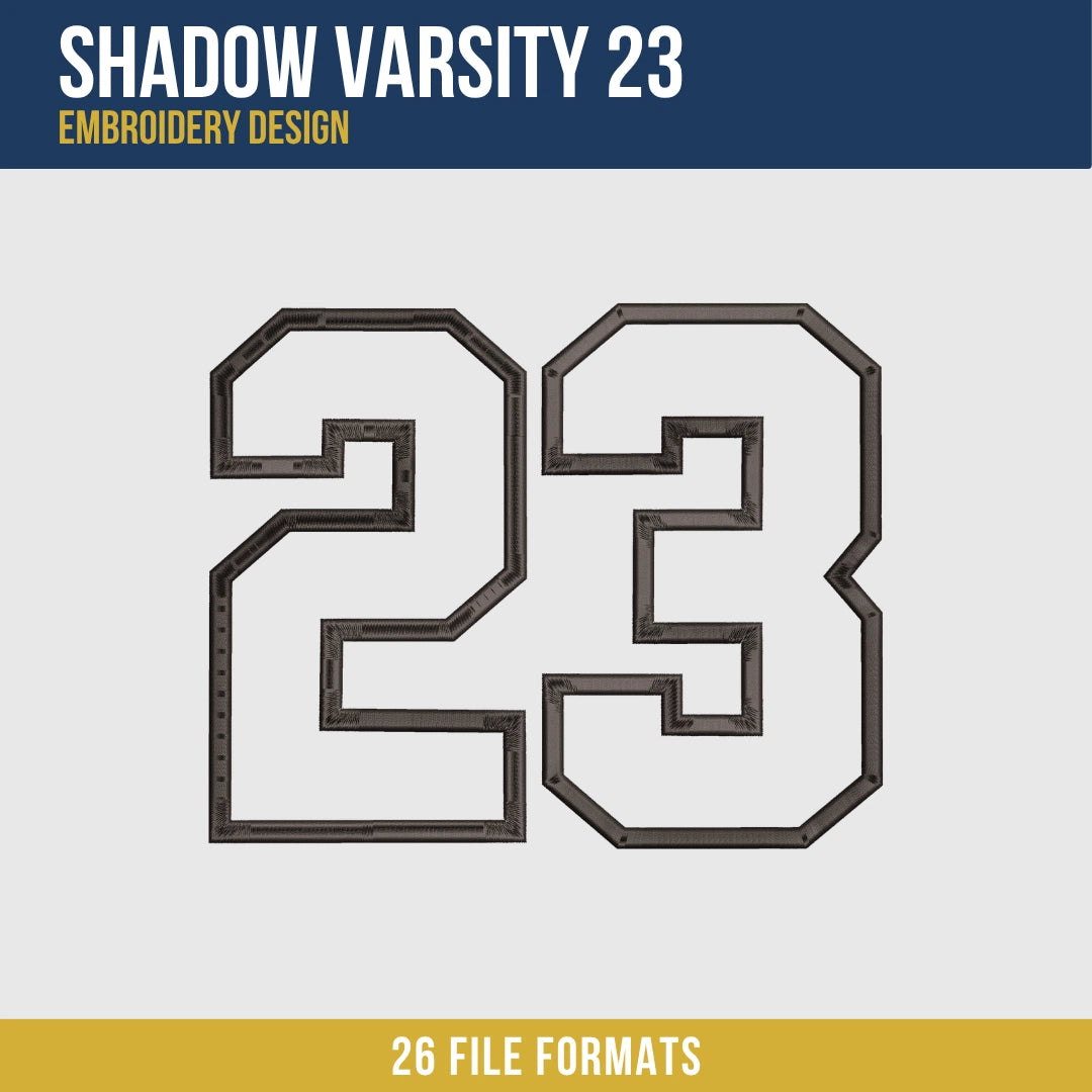 Shadow Varsity 23 Embroidery Design