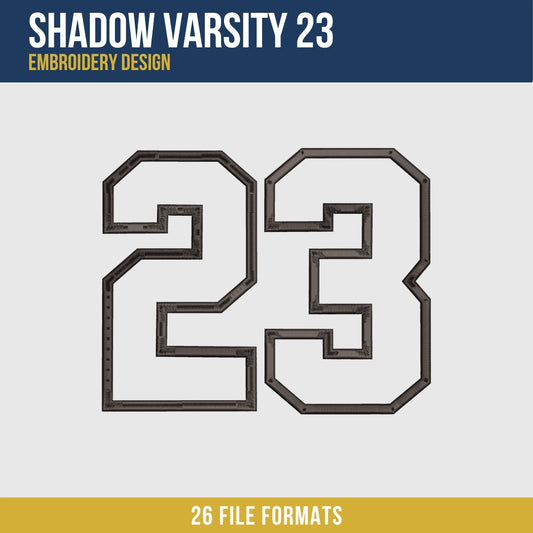 Shadow Varsity 23 Embroidery Design