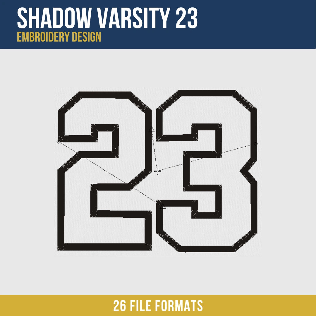 Shadow Varsity 23 Embroidery Design