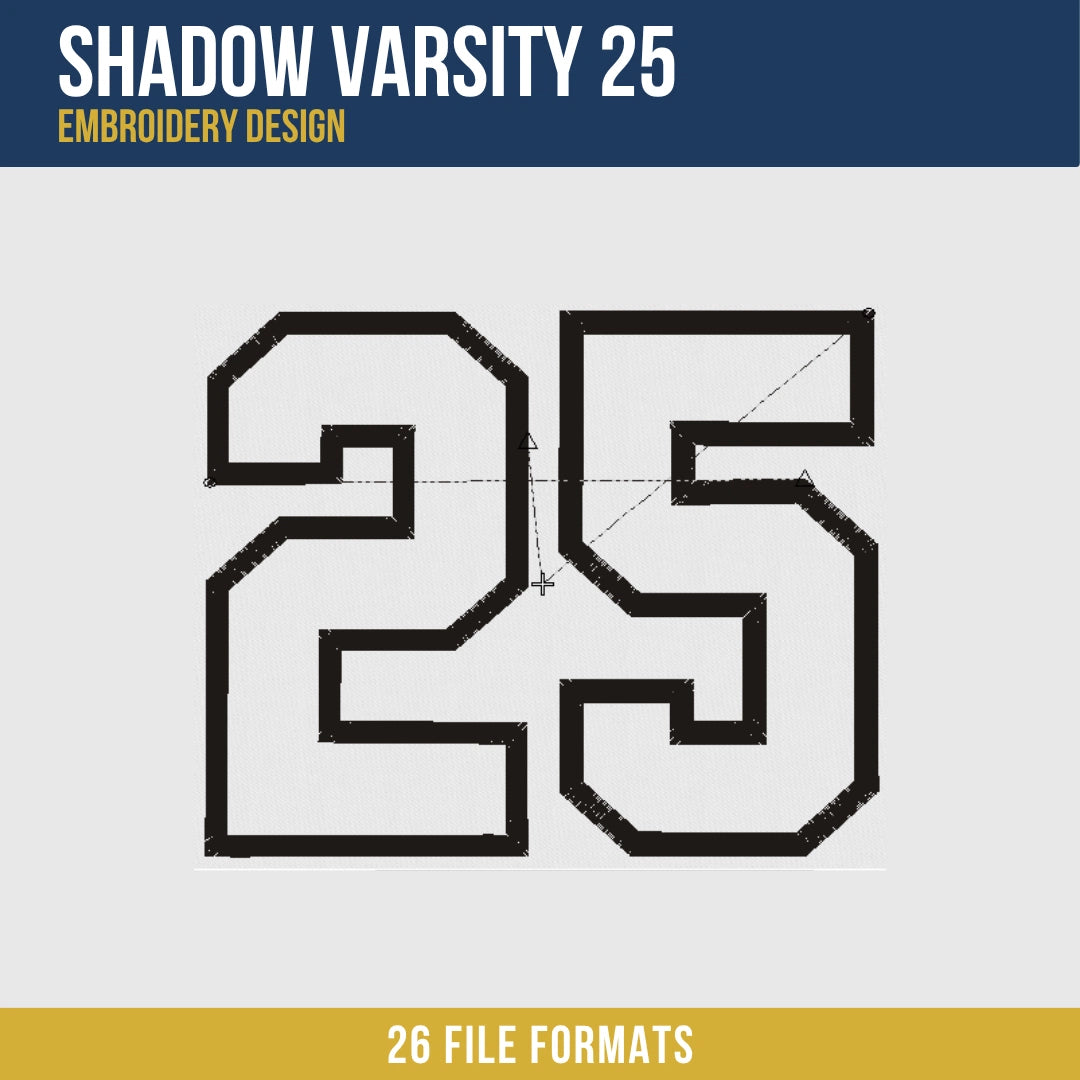 Shadow Varsity 25 Embroidery Design