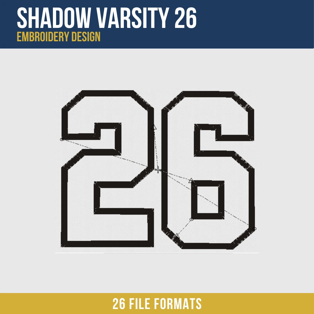 Shadow Varsity 26 Embroidery Design