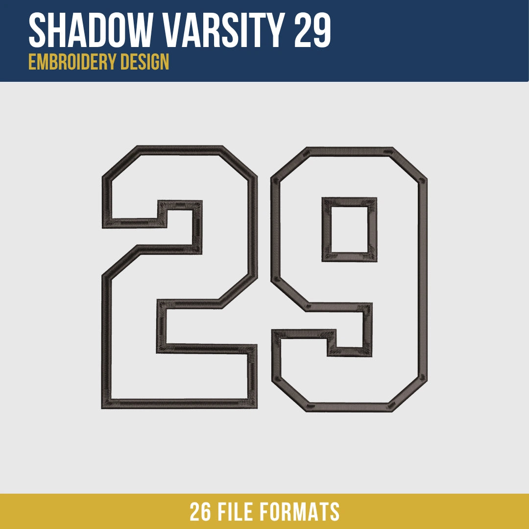 Shadow Varsity 29 Embroidery Design