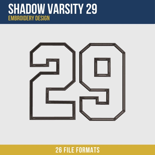 Shadow Varsity 29 Embroidery Design