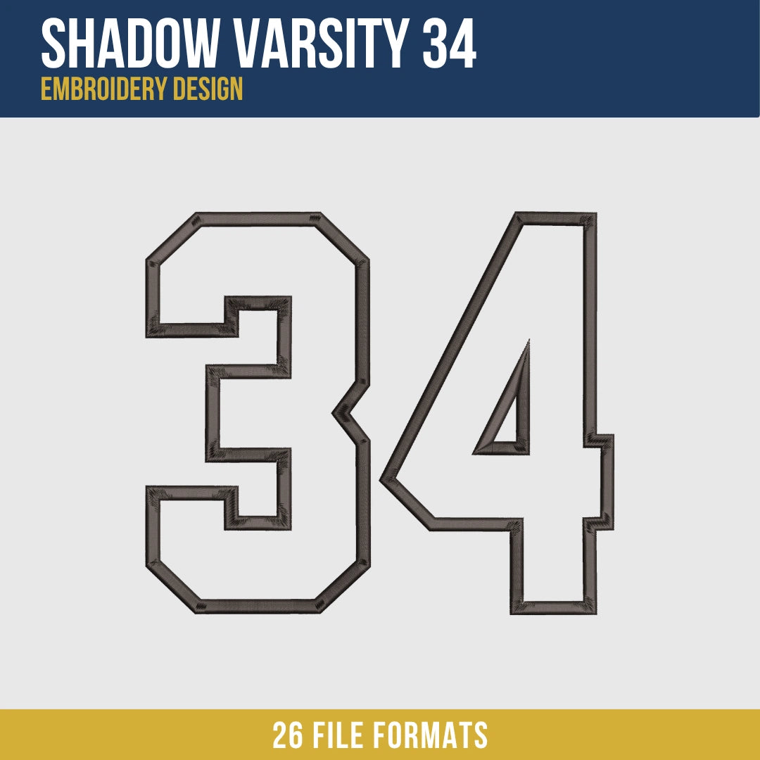 Shadow Varsity 34 Embroidery Design