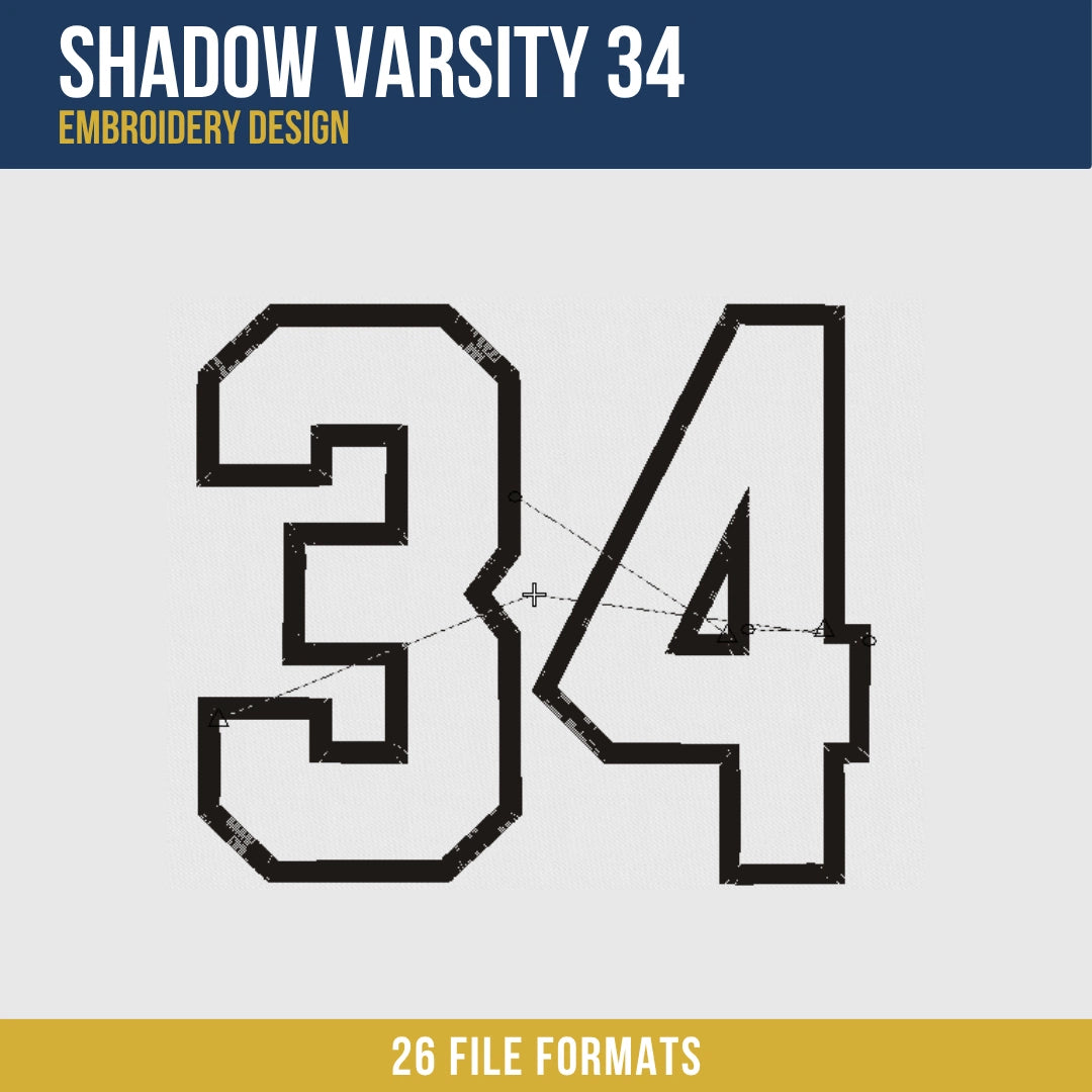 Shadow Varsity 34 Embroidery Design