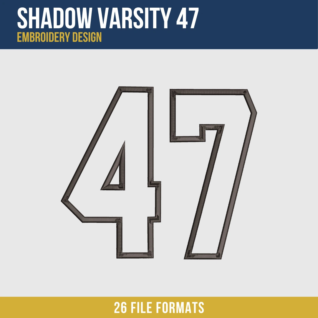 Shadow Varsity 47 Embroidery Design
