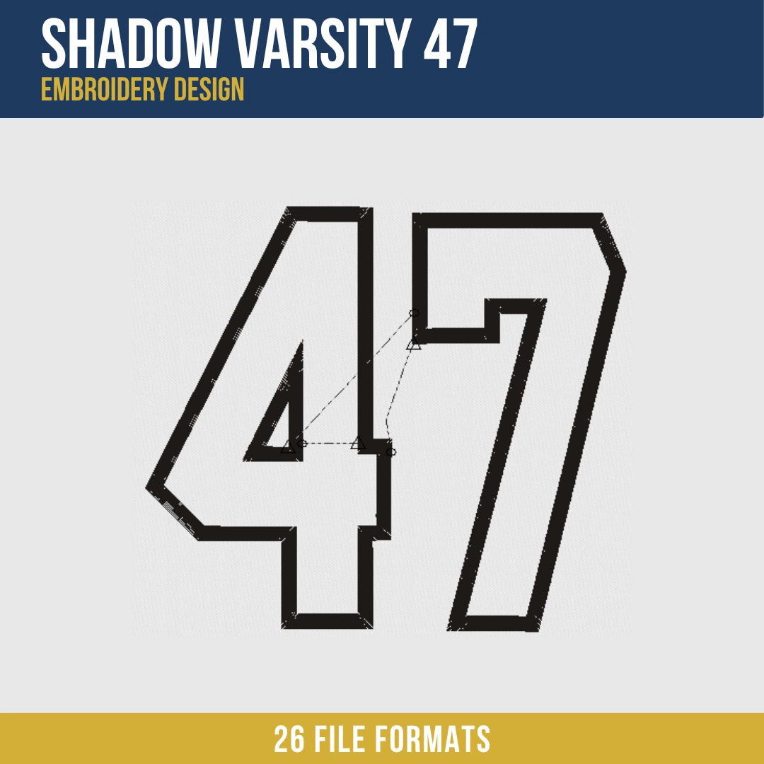Shadow Varsity 47 Embroidery Design