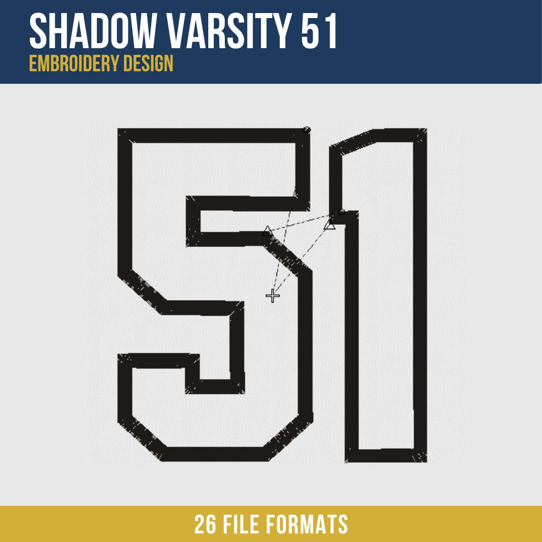 Shadow Varsity 51 Embroidery Design