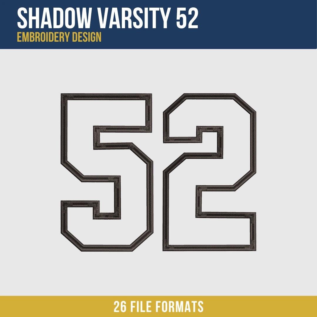 Shadow Varsity 52 Embroidery Design