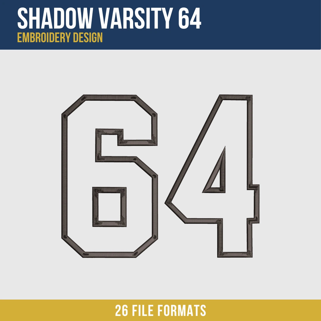 Shadow Varsity 64 Embroidery Design