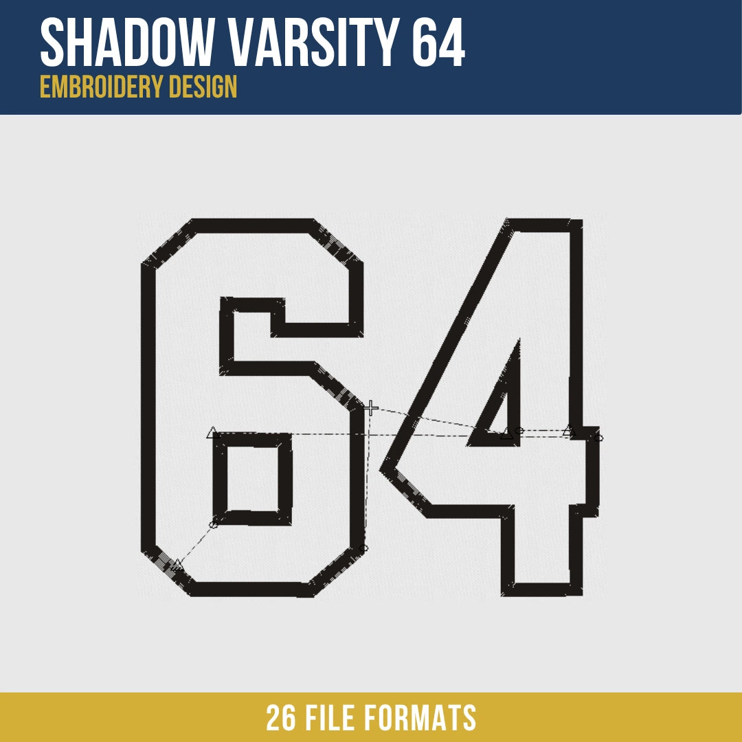 Shadow Varsity 64 Embroidery Design