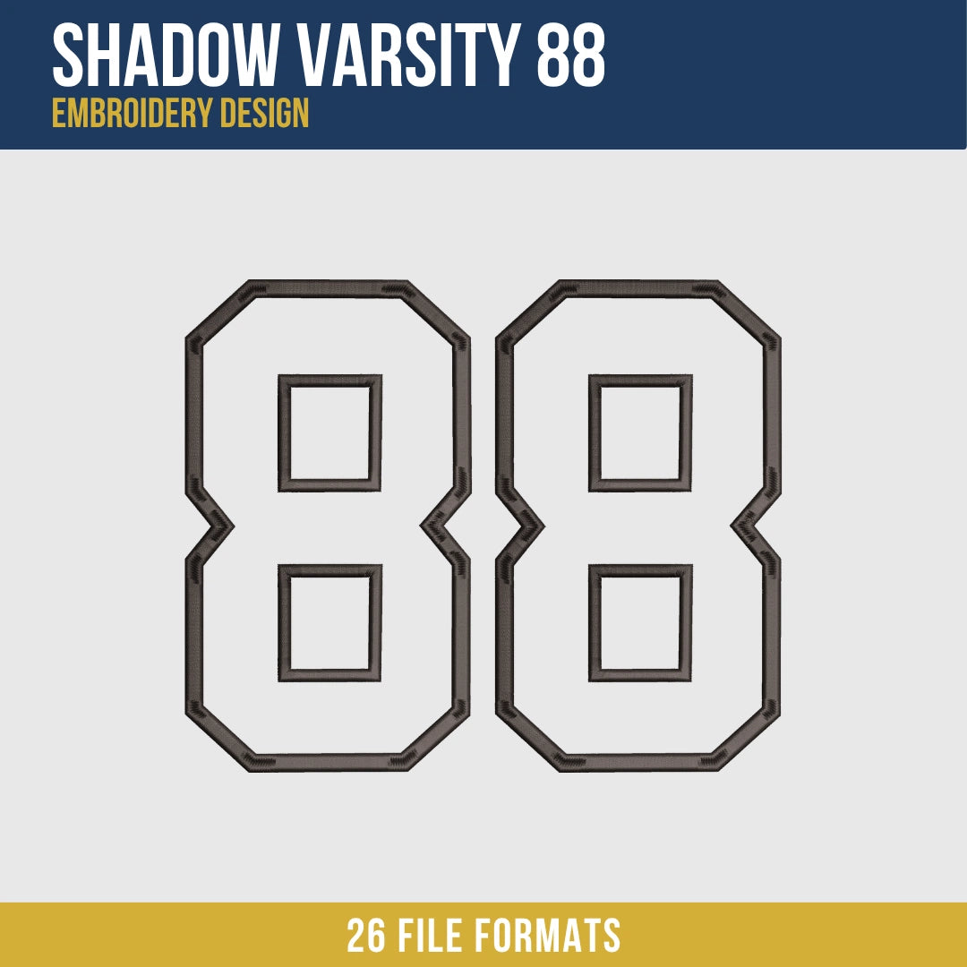 Shadow Varsity 88 Embroidery Design