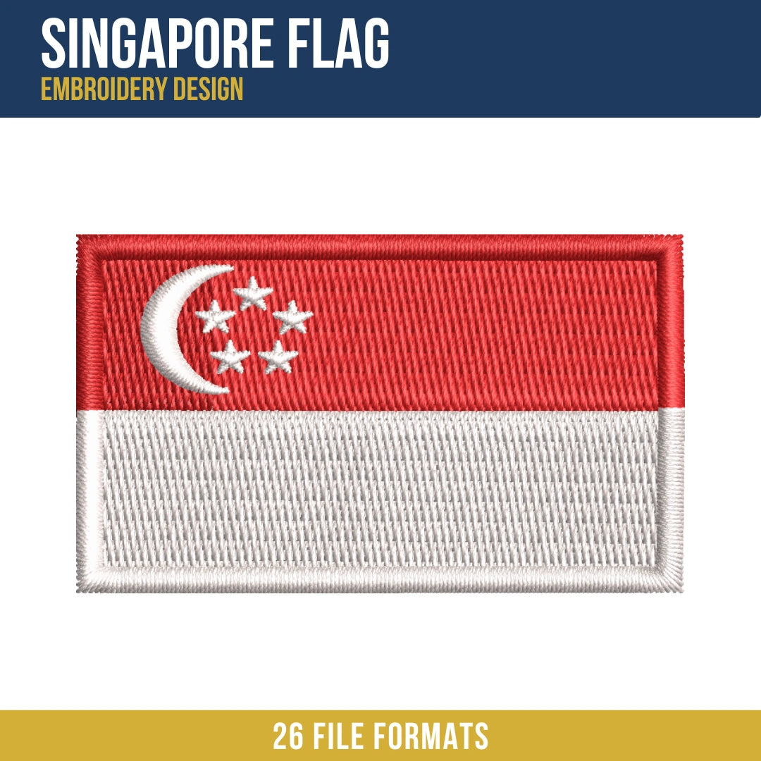 Singapore Flag Embroidery Design