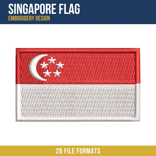 Singapore Flag Embroidery Design