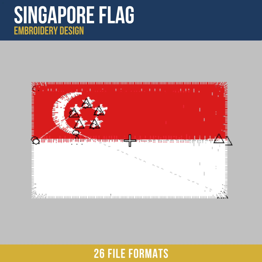 Singapore Flag Embroidery Design