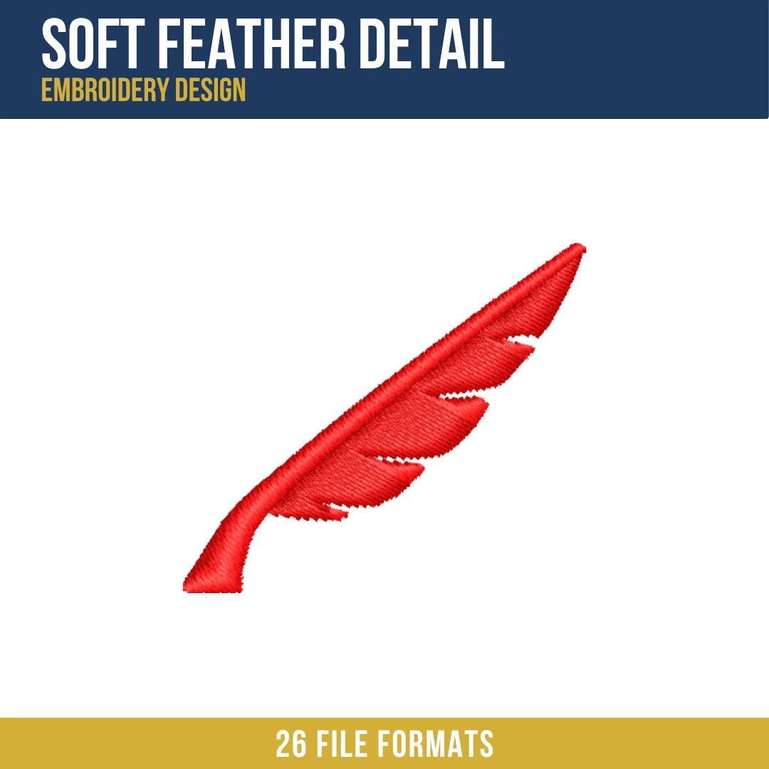 Soft Feather Detail Embroidery Design