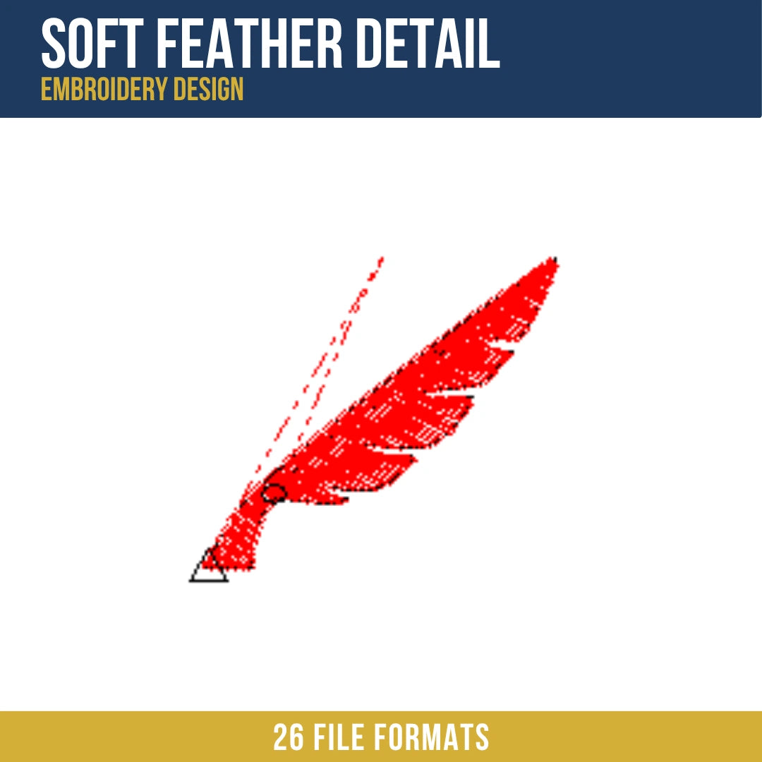 Soft Feather Detail Embroidery Design