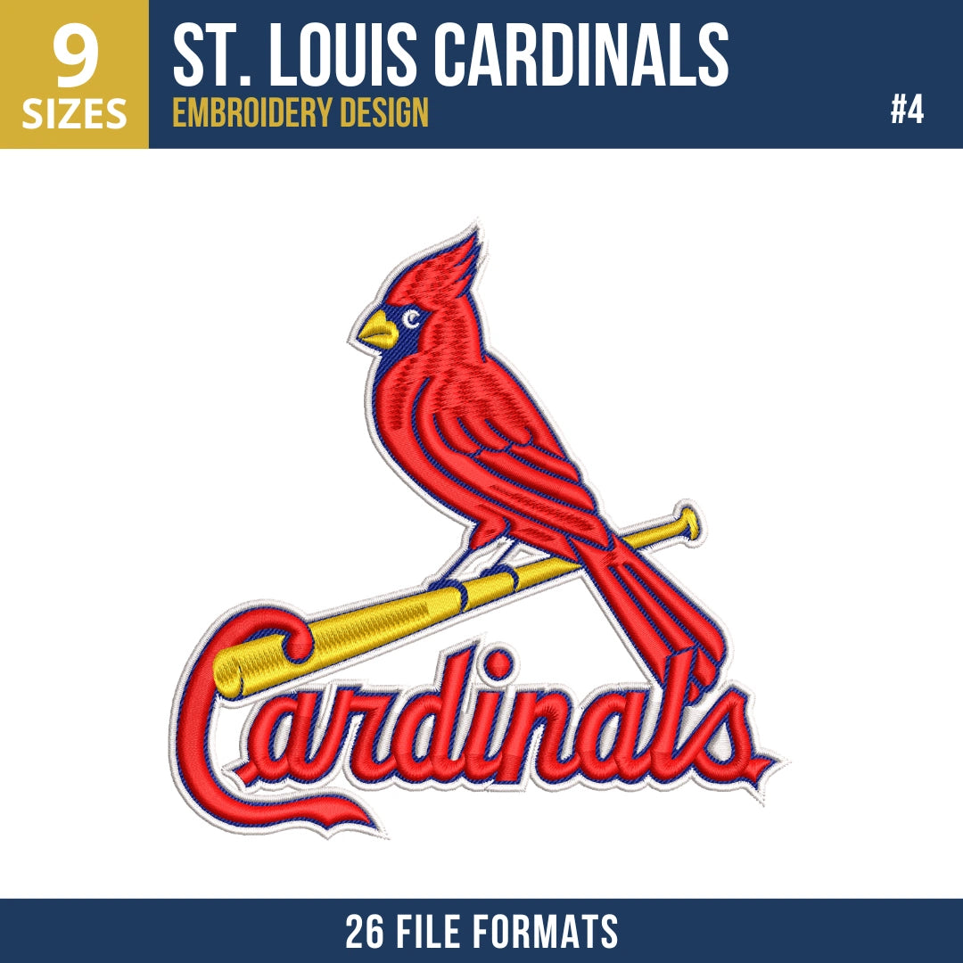 St. Louis Cardinals Embroidery Bundle – 8 Designs, 26 Formats