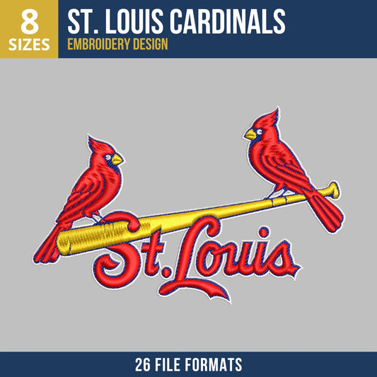 St. Louis Cardinals Wordmark Bat Embroidery Design