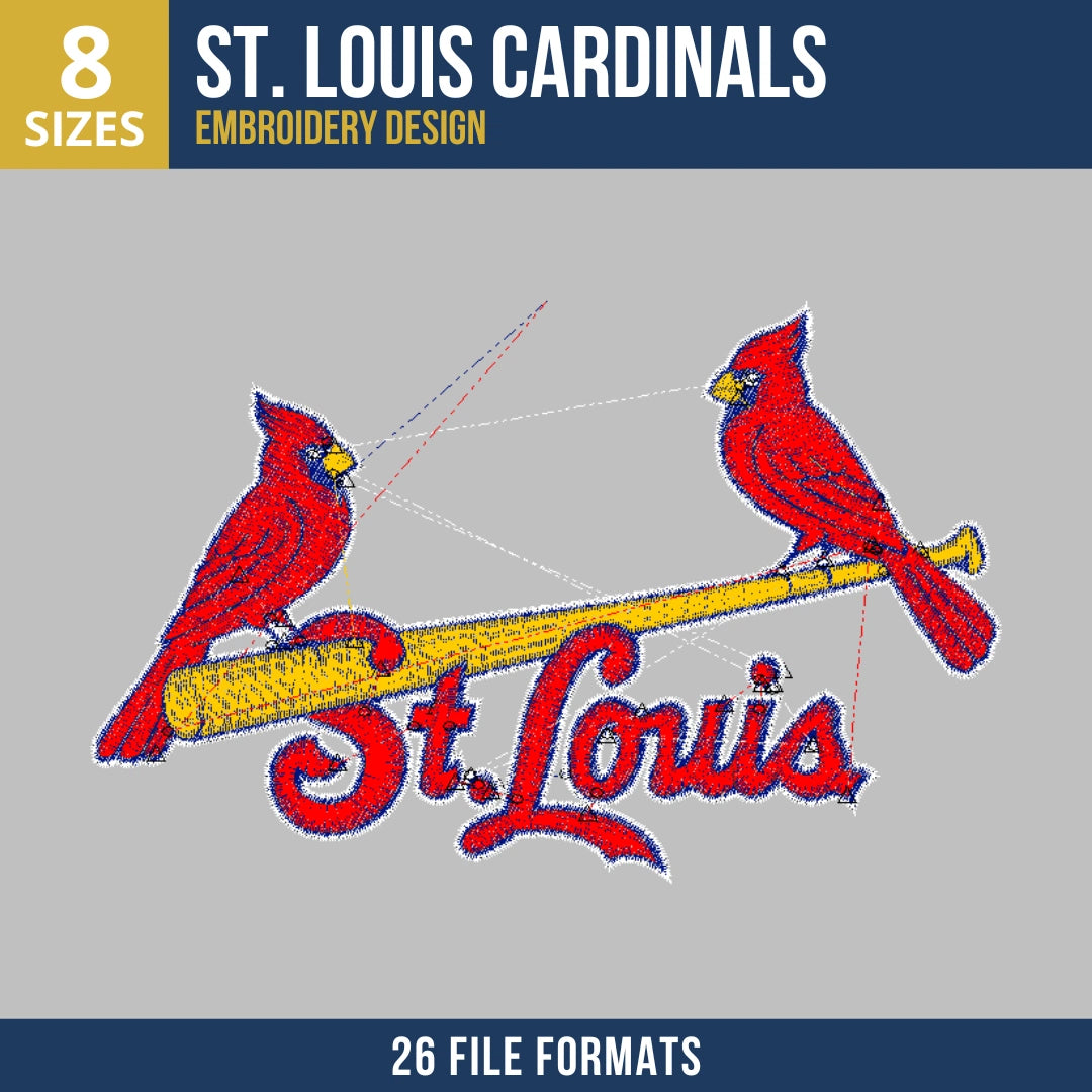 St. Louis Cardinals Wordmark Bat Embroidery Design