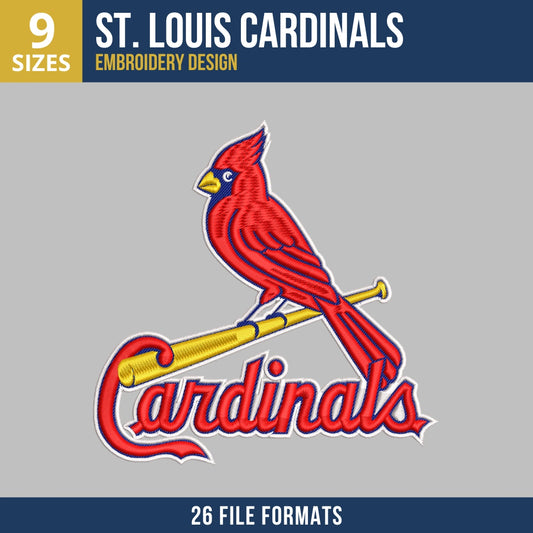 St. Louis Cardinals Bat Embroidery Design
