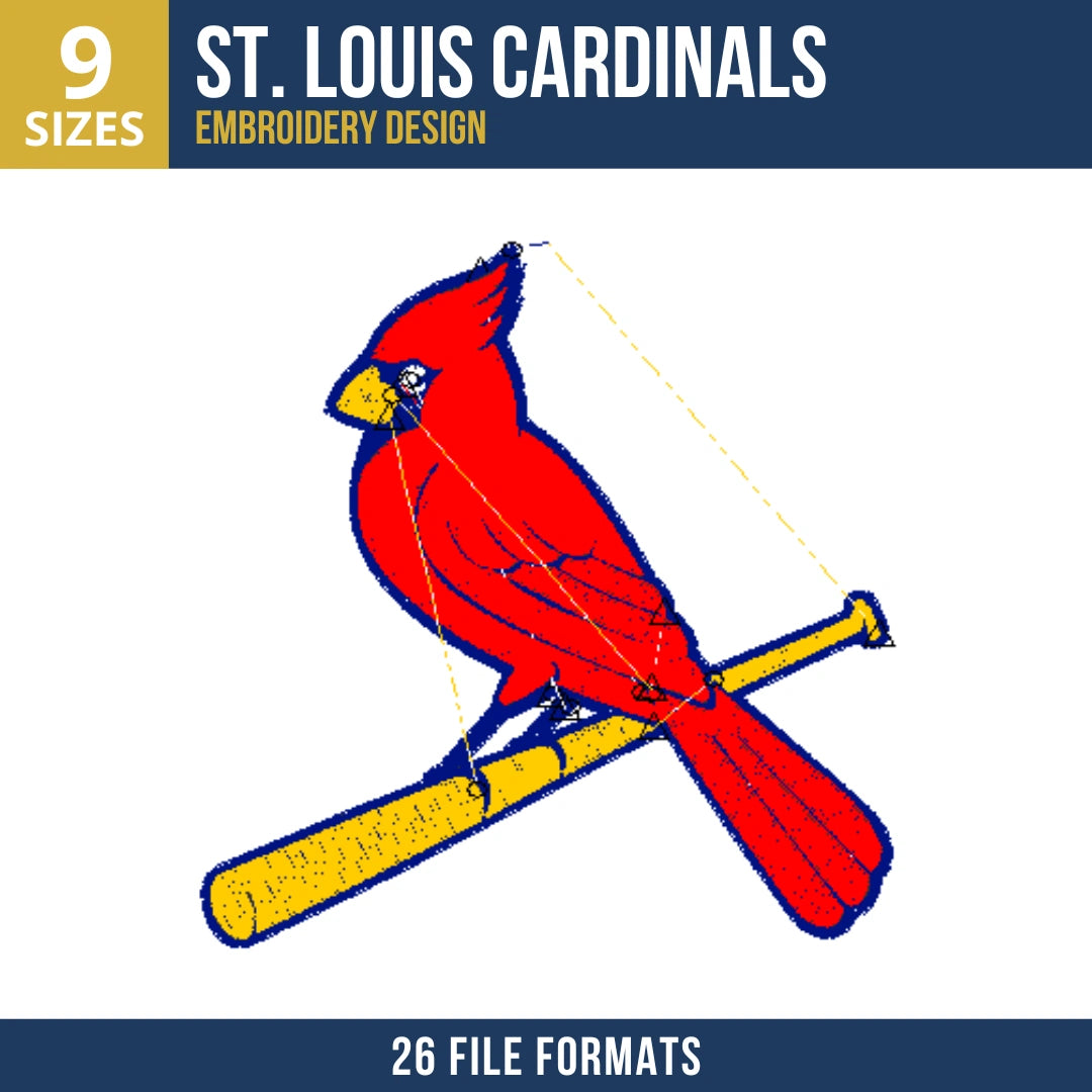 St. Louis Cardinals on Bats Embroidery Design