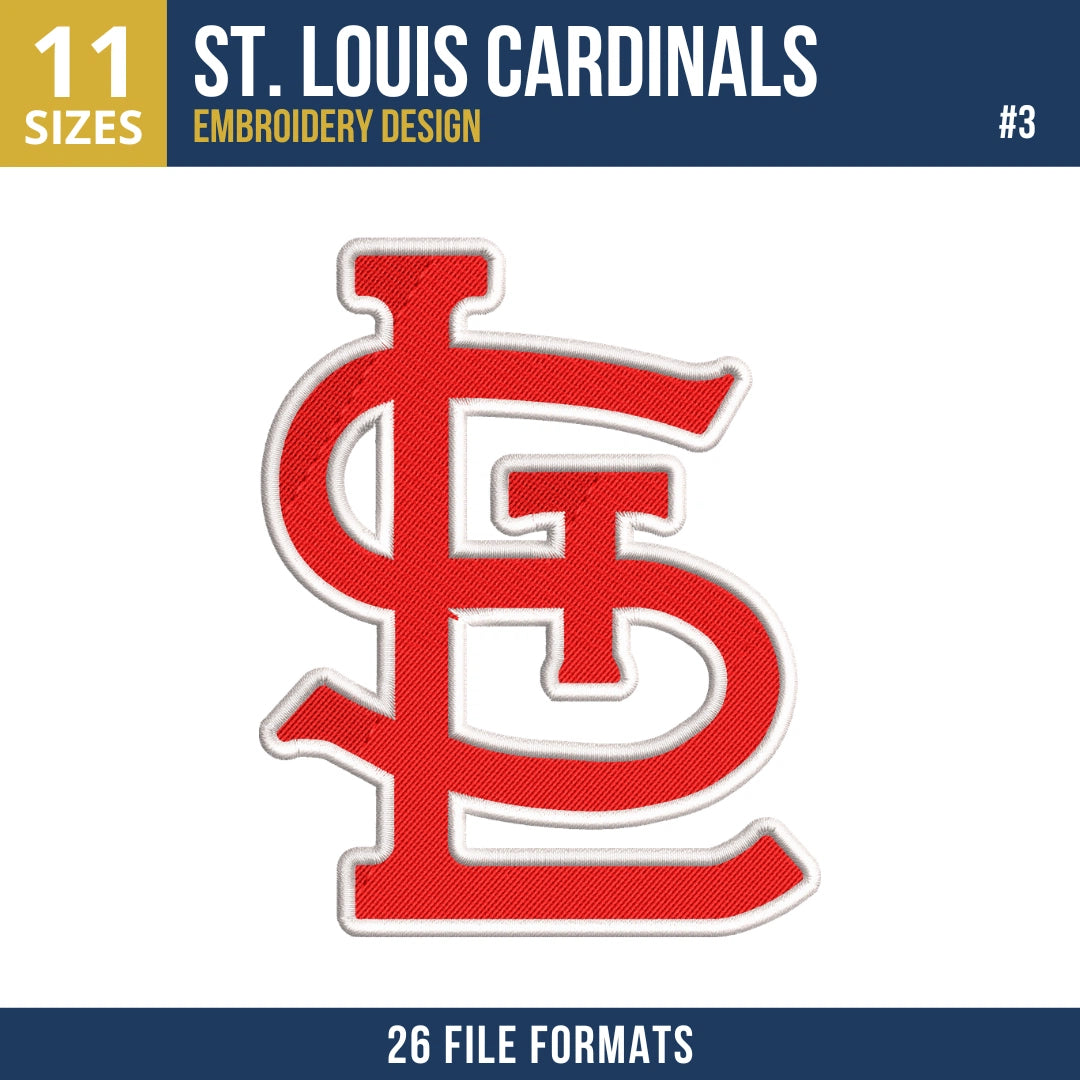 St. Louis Cardinals Embroidery Bundle – 8 Designs, 26 Formats
