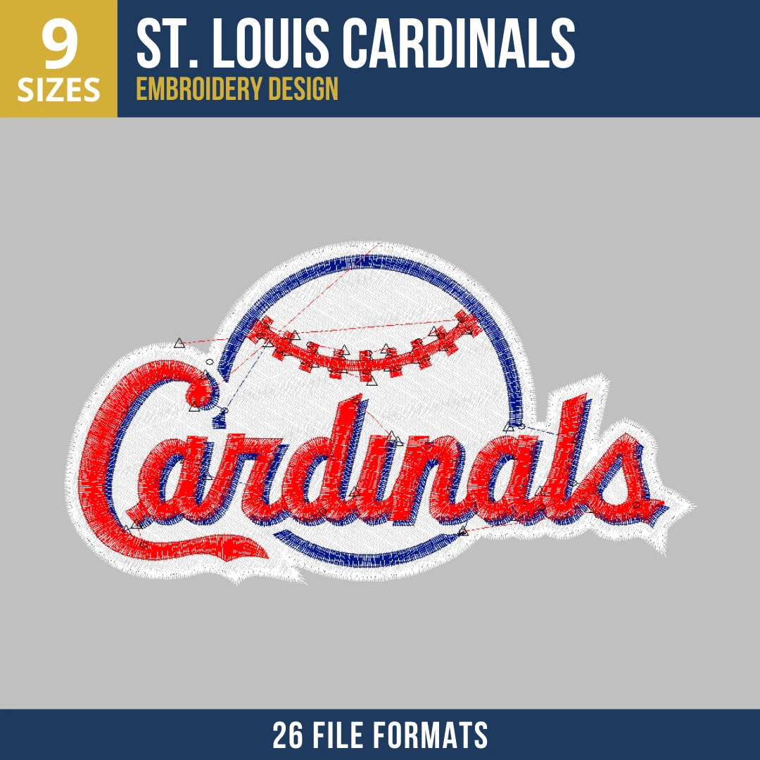 St. Louis Cardinals Wordmark Baseball Badge Embroidery Design