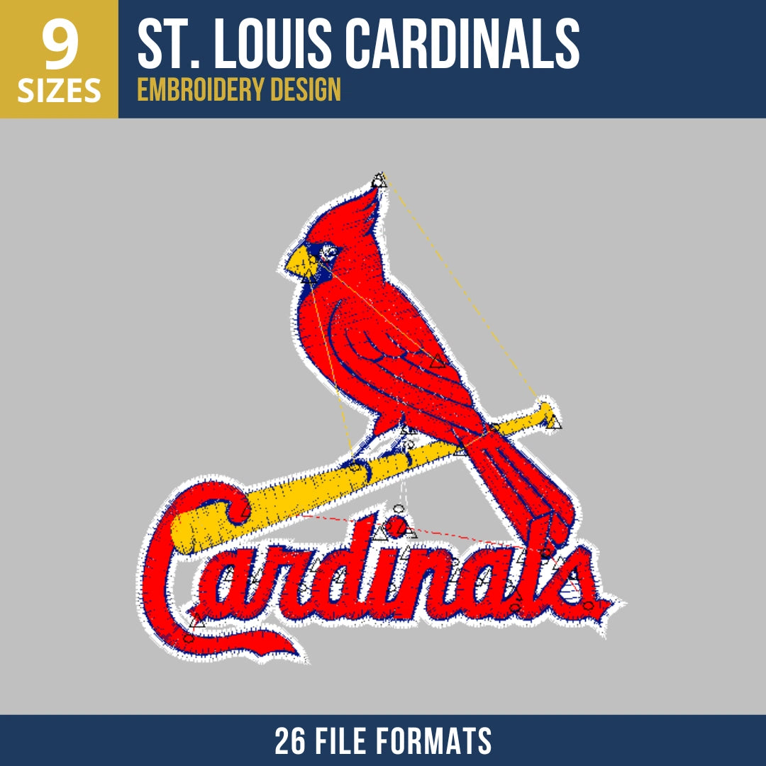 St. Louis Cardinals Bat Embroidery Design