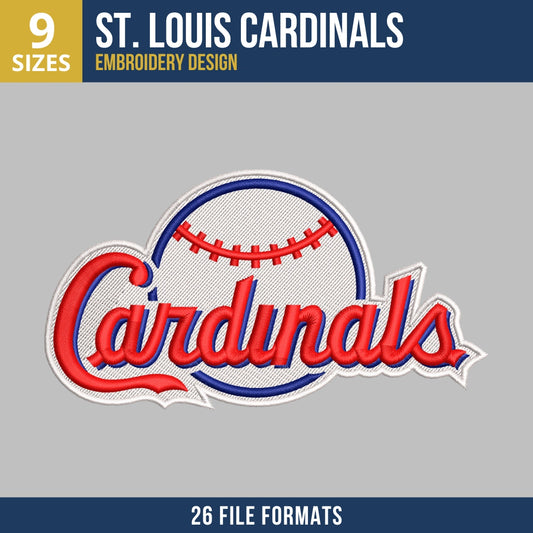 St. Louis Cardinals Wordmark Baseball Badge Embroidery Design