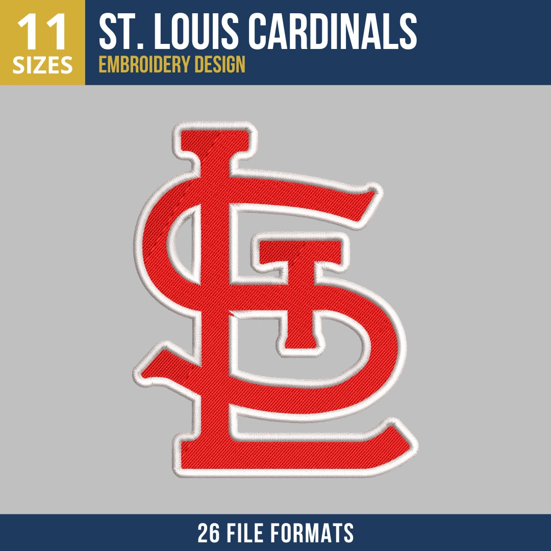 St. Louis Cardinals StL Monogram Embroidery Design