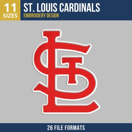 St. Louis Cardinals StL Monogram Embroidery Design
