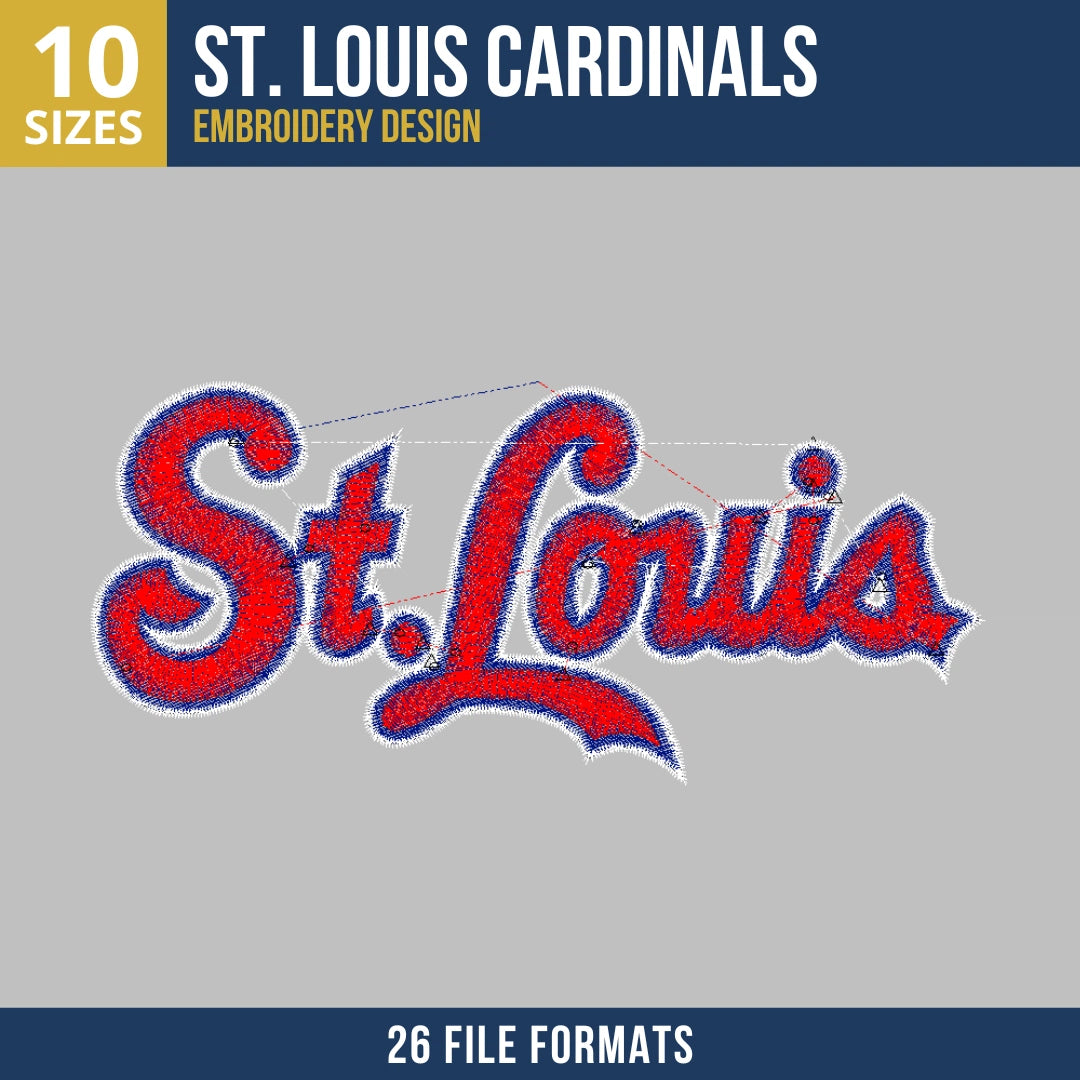 St. Louis Cardinals St. Louis Wordmark Embroidery Design