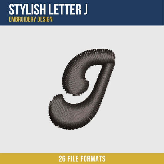 Stylish Letter J Embroidery Design