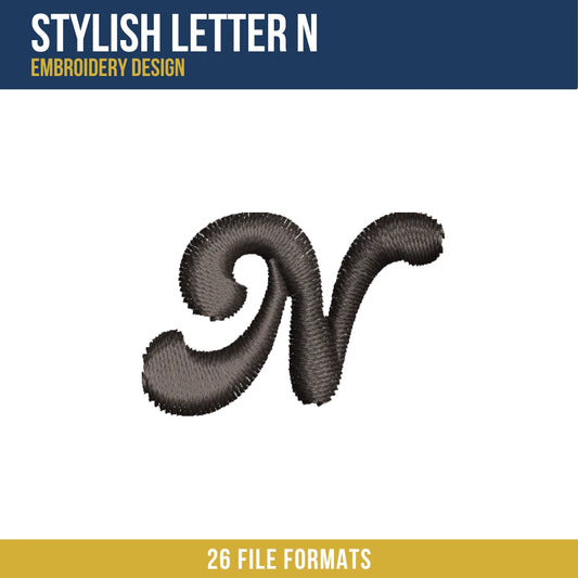 Letter N Embroidery Design